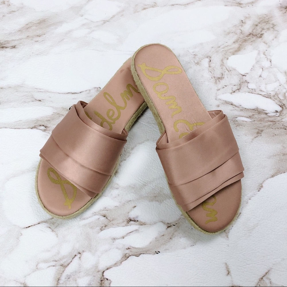 ☀️ Sam Edelman Lars Satin Espadrille Slide Sandal